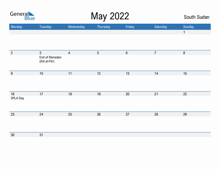 Fillable May 2022 Calendar