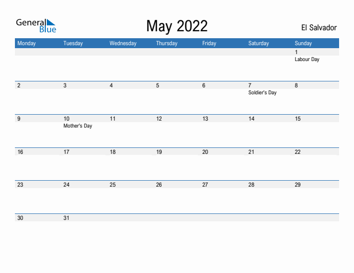 Fillable May 2022 Calendar