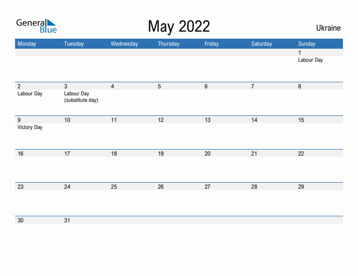 Fillable May 2022 Calendar