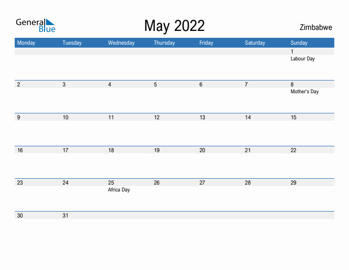 Fillable May 2022 Calendar