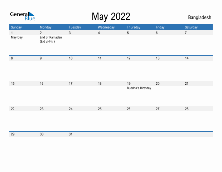 Fillable May 2022 Calendar