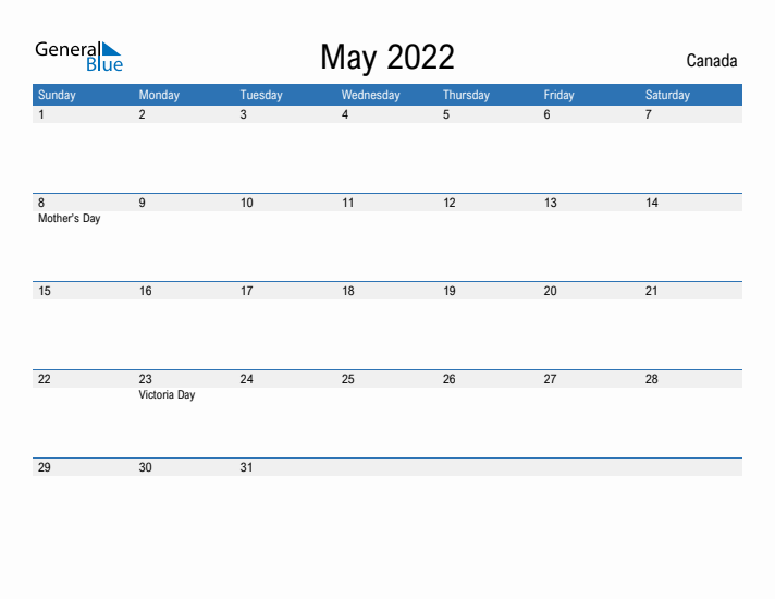 Fillable May 2022 Calendar