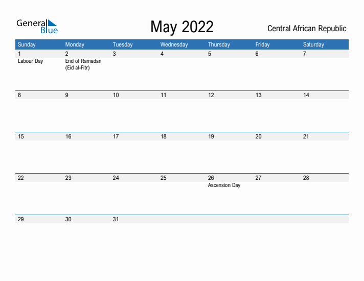 Fillable May 2022 Calendar