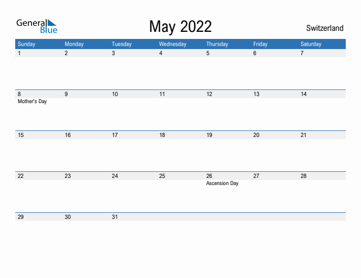 Fillable May 2022 Calendar