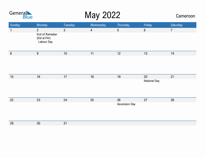 Fillable May 2022 Calendar