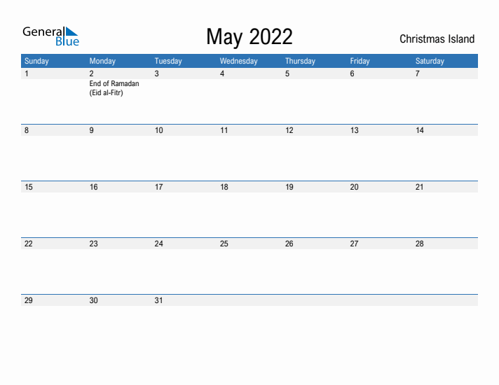 Fillable May 2022 Calendar