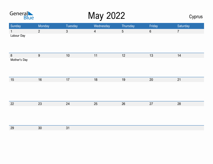 Fillable May 2022 Calendar