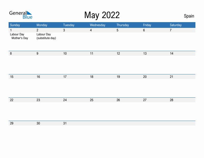 Fillable May 2022 Calendar