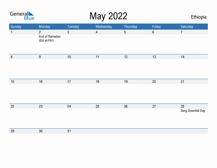 Fillable May 2022 Calendar