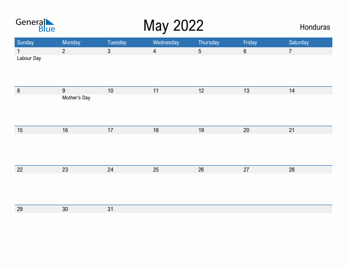 Fillable May 2022 Calendar