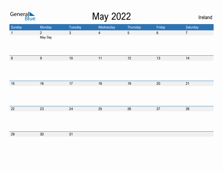 Fillable May 2022 Calendar