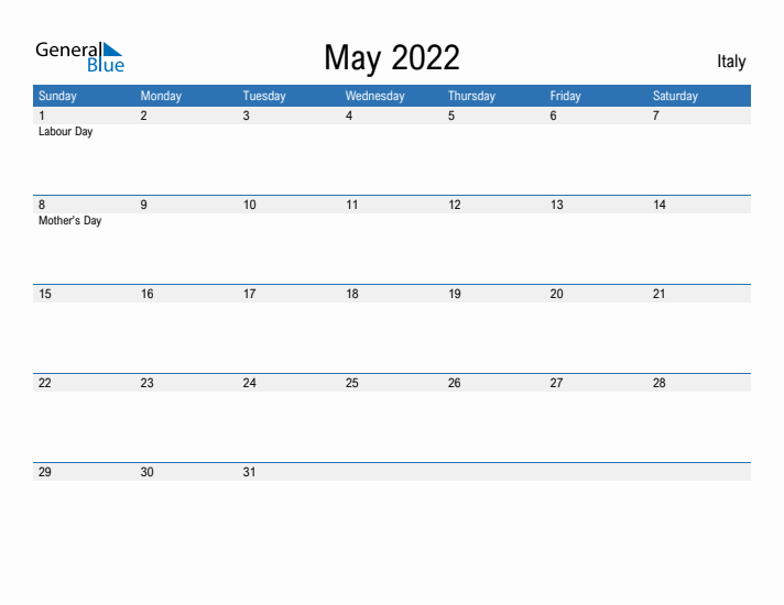 Fillable May 2022 Calendar