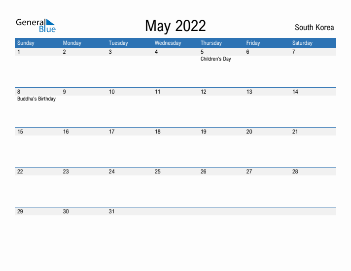 Fillable May 2022 Calendar