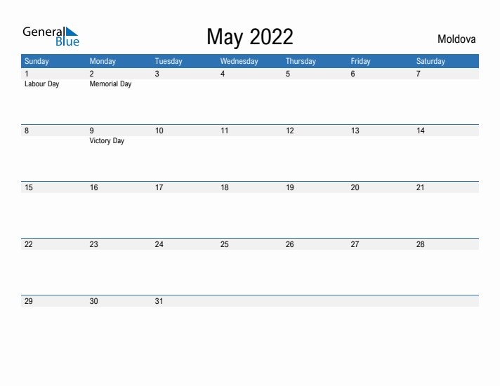 Fillable May 2022 Calendar