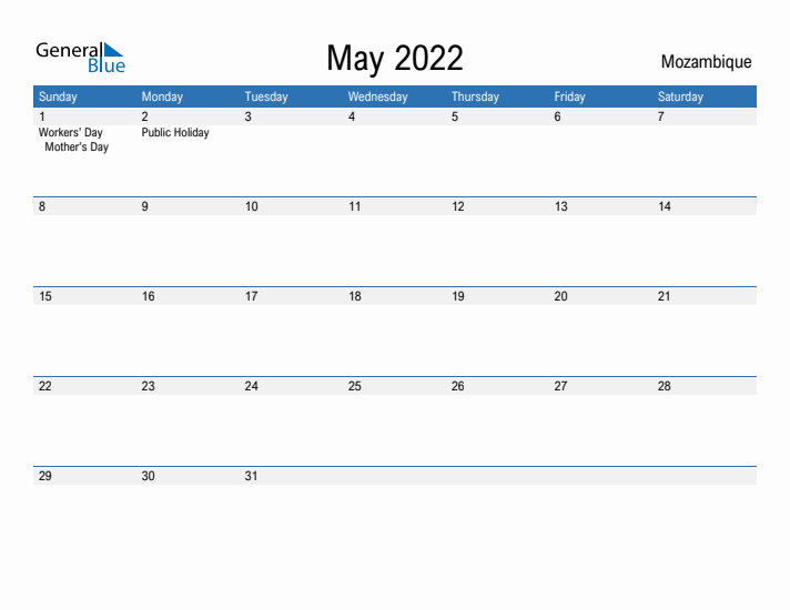 Fillable May 2022 Calendar