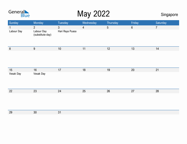 Fillable May 2022 Calendar