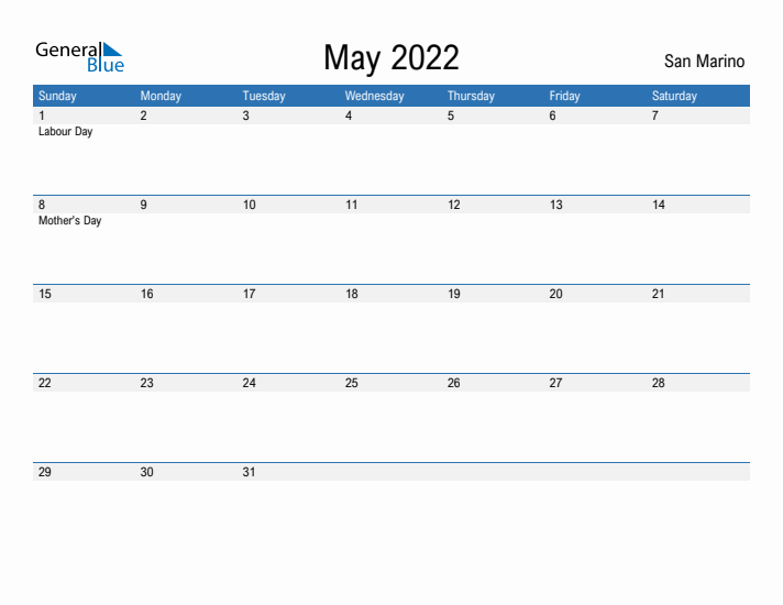 Fillable May 2022 Calendar