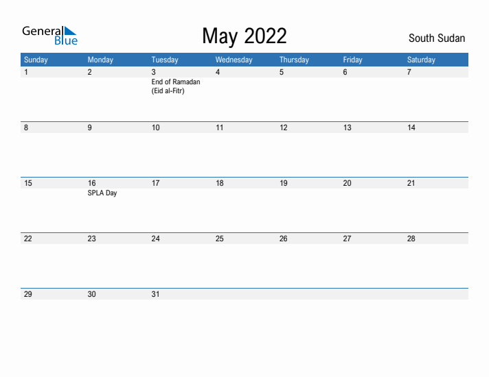 Fillable May 2022 Calendar