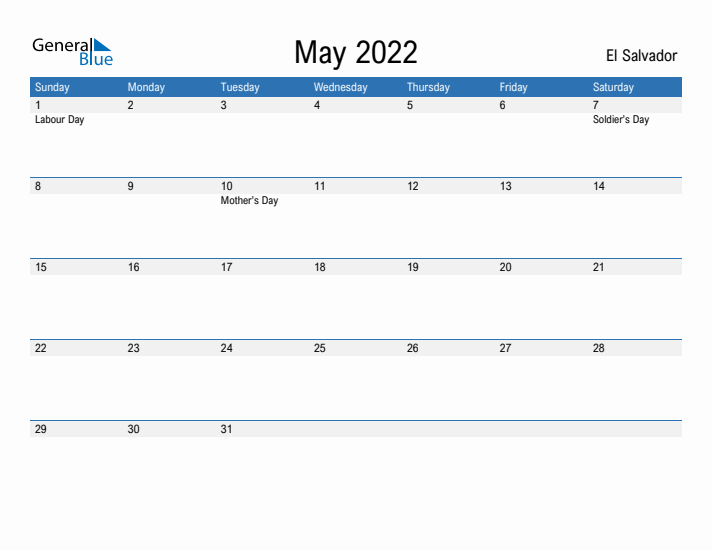 Fillable May 2022 Calendar