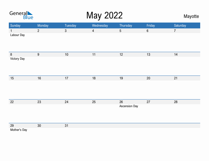 Fillable May 2022 Calendar