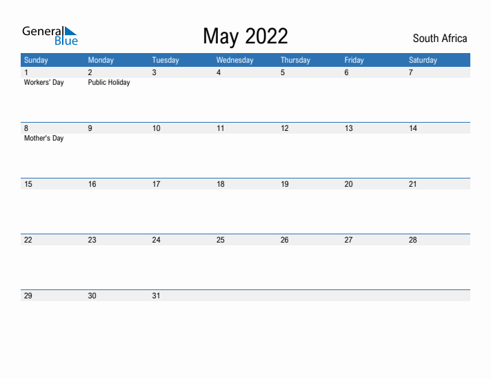 Fillable May 2022 Calendar