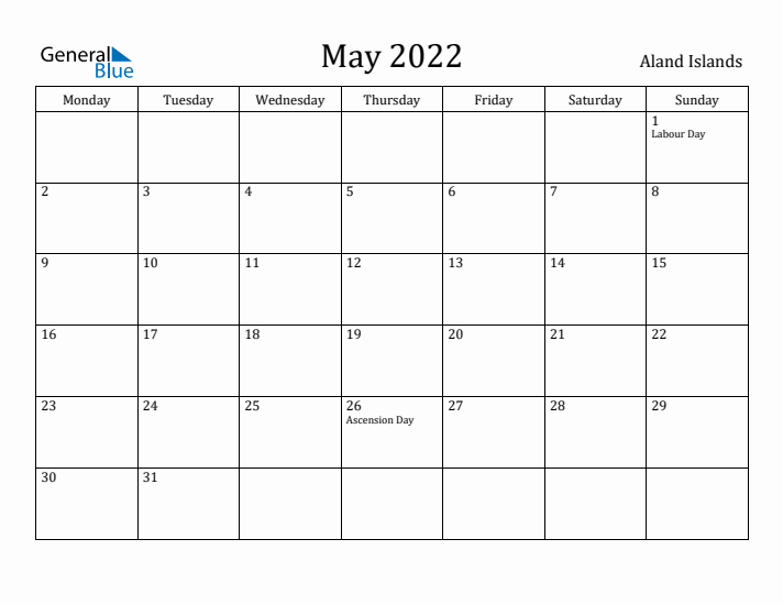 May 2022 Calendar Aland Islands