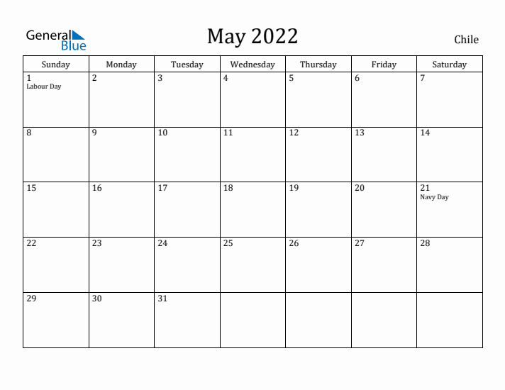 May 2022 Calendar Chile