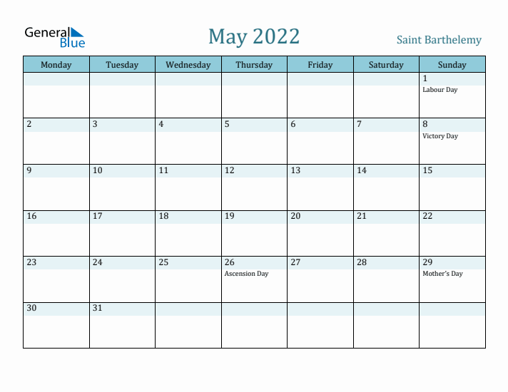 May 2022 Calendar with Holidays