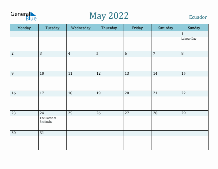 May 2022 Calendar with Holidays