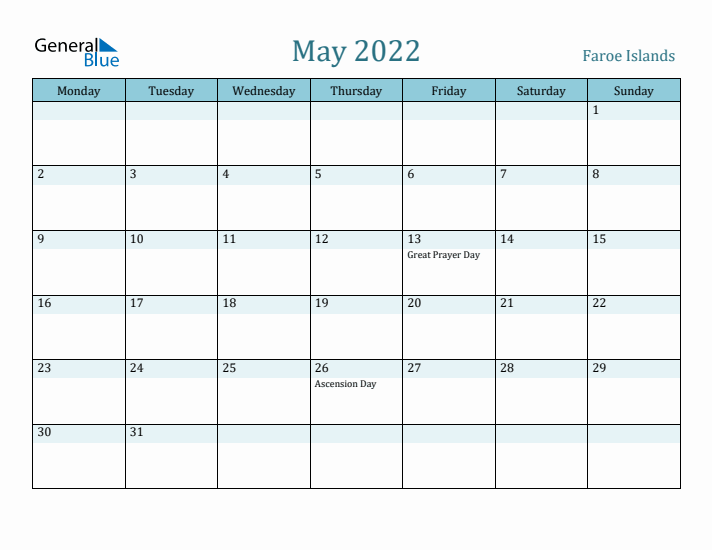 May 2022 Calendar with Holidays