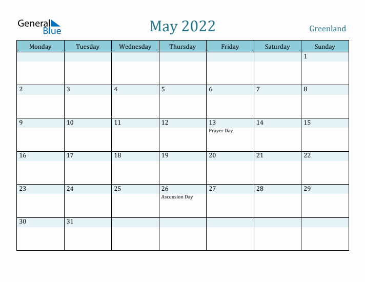 May 2022 Calendar with Holidays