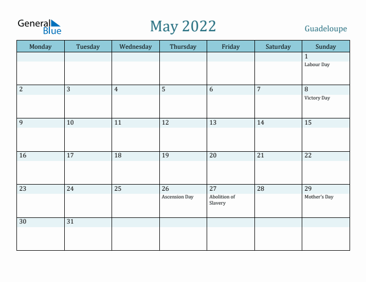 May 2022 Calendar with Holidays