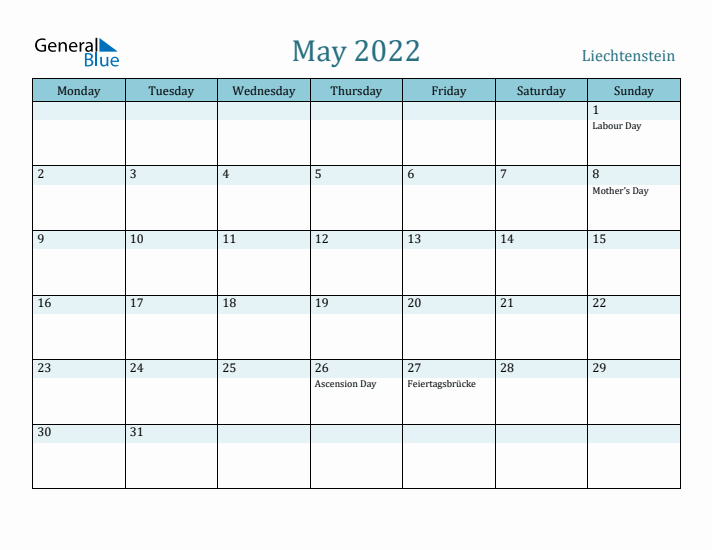 May 2022 Calendar with Holidays