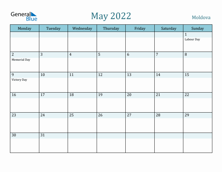 May 2022 Calendar with Holidays