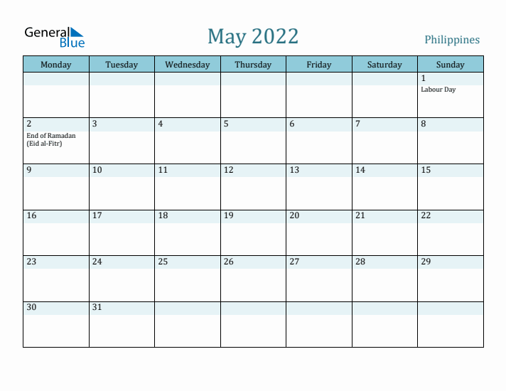 May 2022 Calendar with Holidays