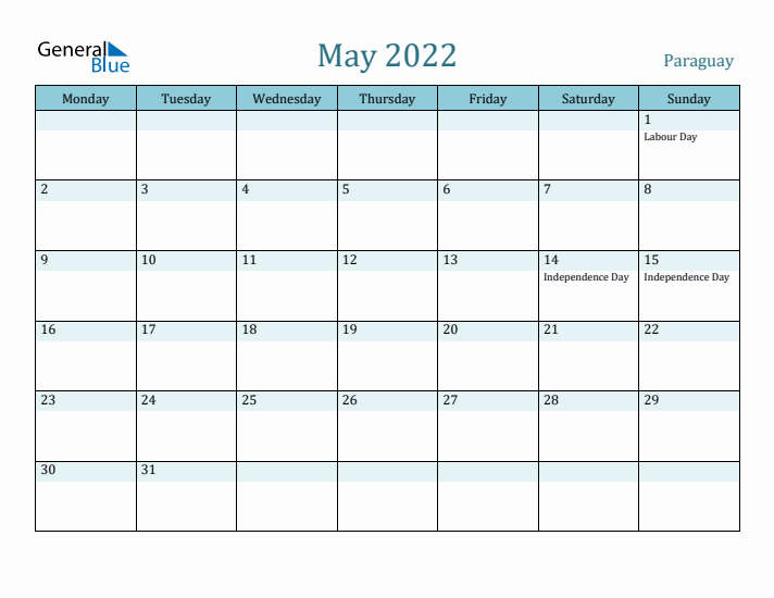 May 2022 Calendar with Holidays