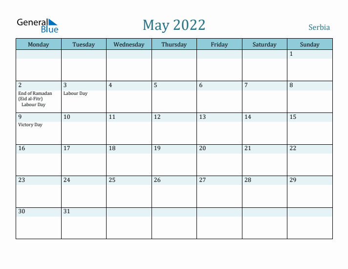 May 2022 Calendar with Holidays