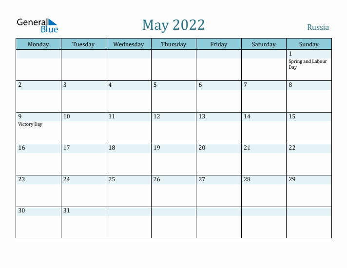 May 2022 Calendar with Holidays