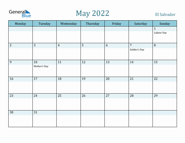 May 2022 Calendar with Holidays