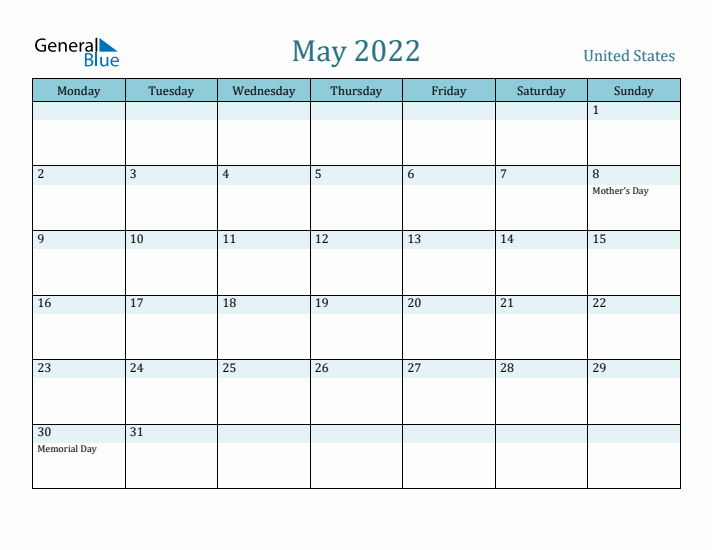 May 2022 Calendar with Holidays