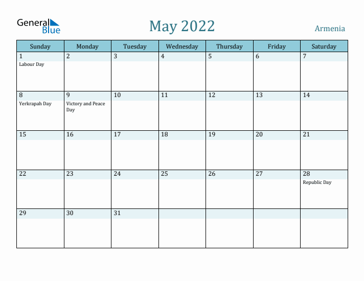 May 2022 Calendar with Holidays