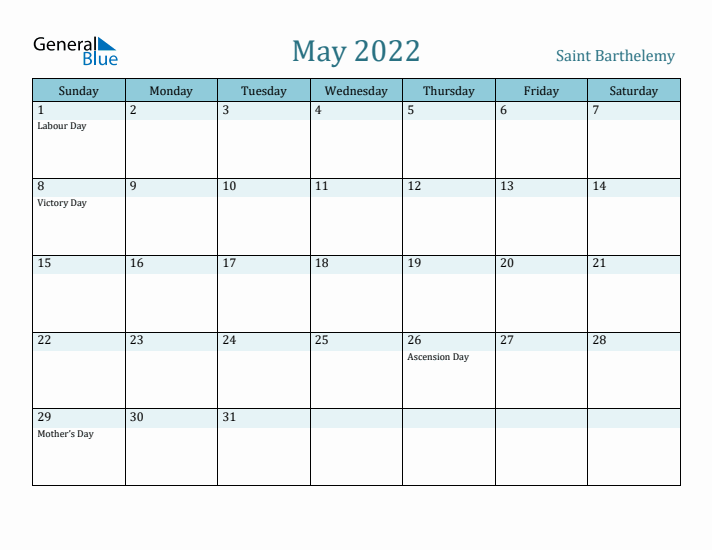 May 2022 Calendar with Holidays