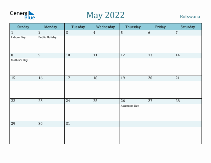 May 2022 Calendar with Holidays