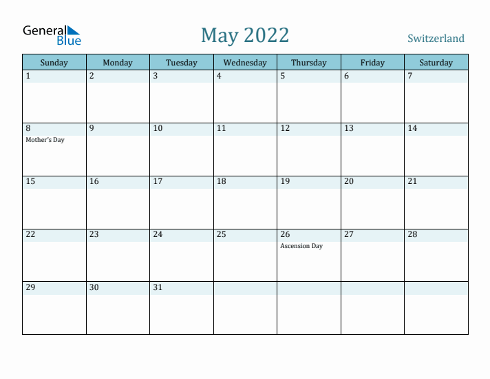 May 2022 Calendar with Holidays