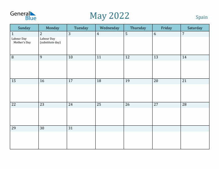 May 2022 Calendar with Holidays