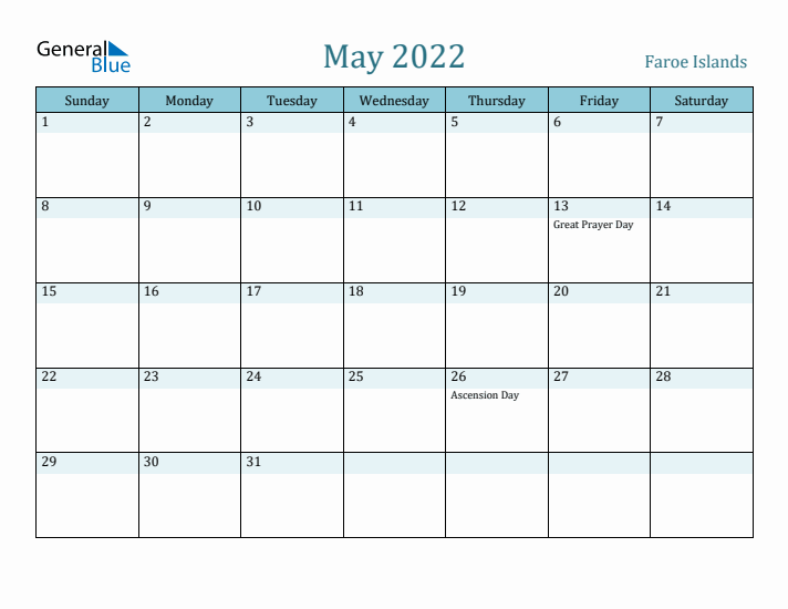 May 2022 Calendar with Holidays