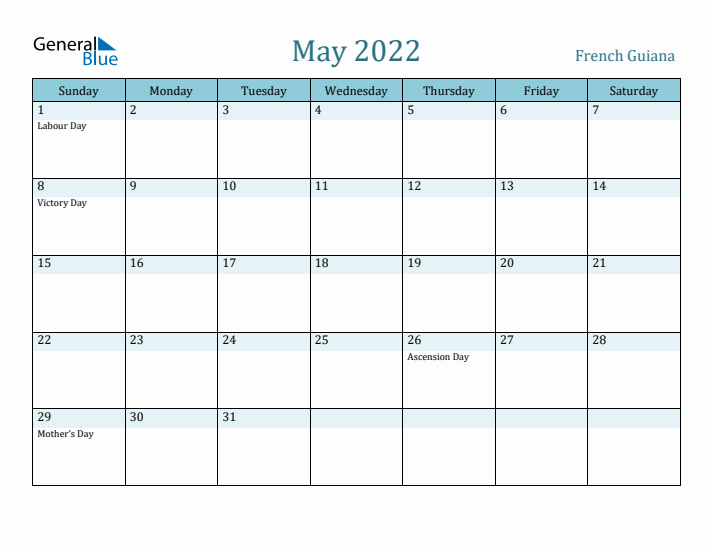 May 2022 Calendar with Holidays