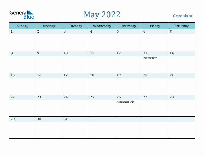 May 2022 Calendar with Holidays