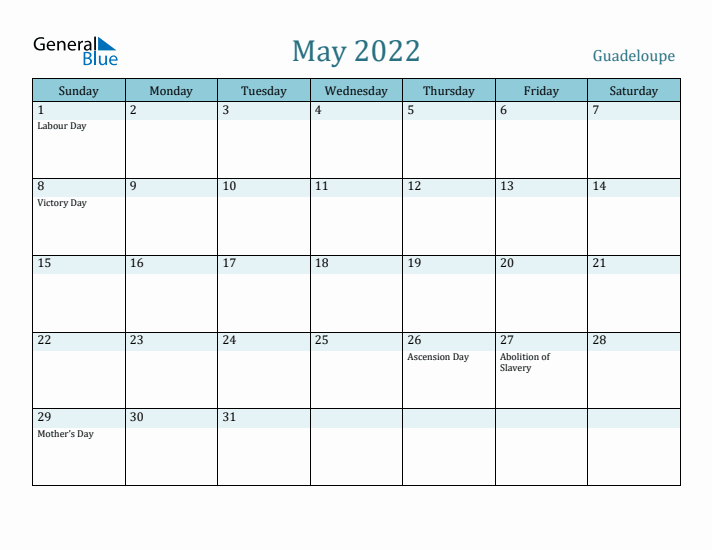 May 2022 Calendar with Holidays