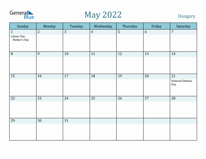 May 2022 Calendar with Holidays